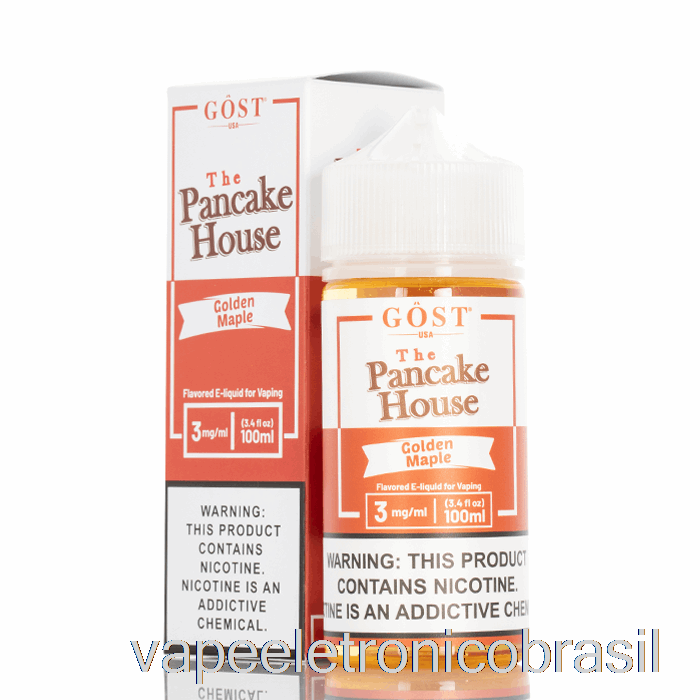 Vape Recarregável Golden Maple - The Pancake House - Gosto Vapor - 100ml 0mg